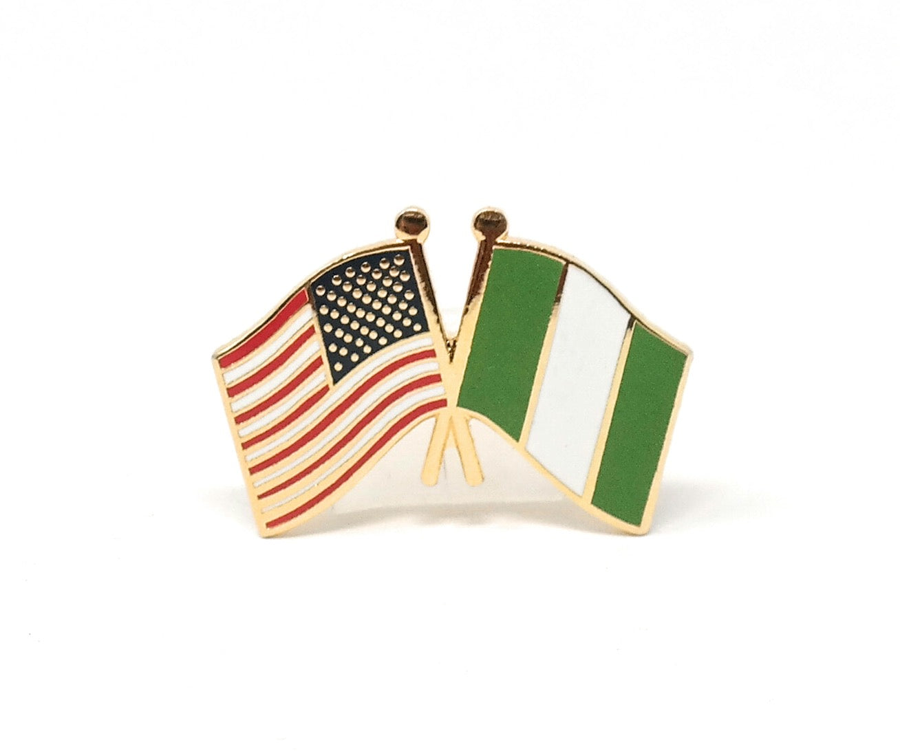 Nigeria & USA Friendship Flags Lapel Pin