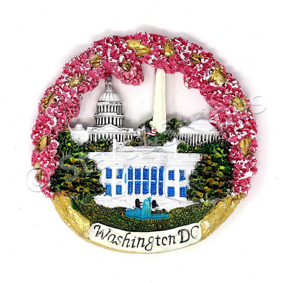 Washington D.C. Cherry Blossom Round Magnet