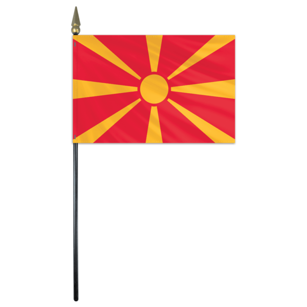 North Macedonia Flag - 4x6in Stick Flag