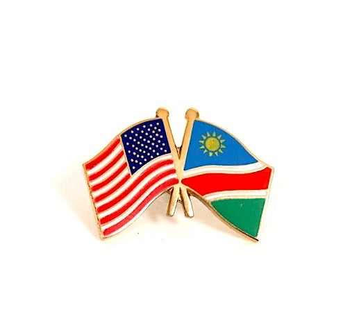 Namibia & USA Friendship Flags Lapel Pin